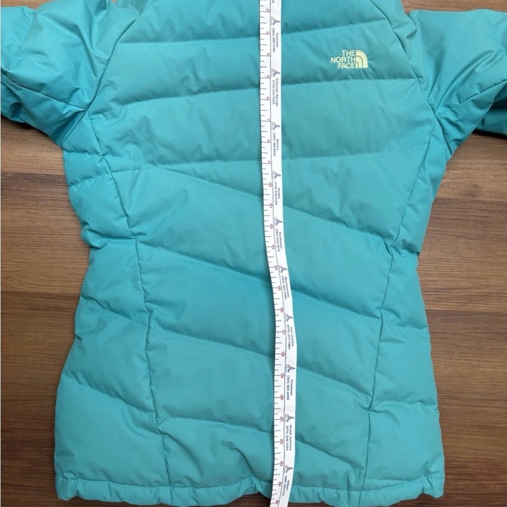 The North Face Blue Zip-Up Down Hooded Small Puffer Jacket - Picture 4 of 10